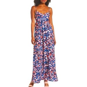 FELICITY & COCO Colby Yucatn Nights Woven Maxi Dress. Red/blue Multi. Size Small
